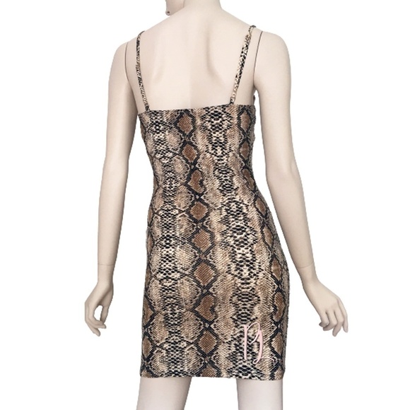 Hera Collection Snakeskin Print Bodycon Bandaid Mini Slip Dress - Picture 7 of 12